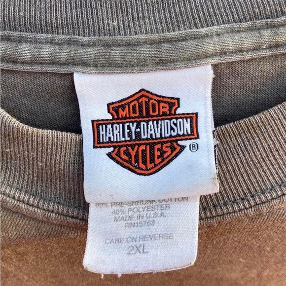 Y2K Harley-Davidson Gray Tee with Vibrant Orange Emblem - Picture 4 of 5